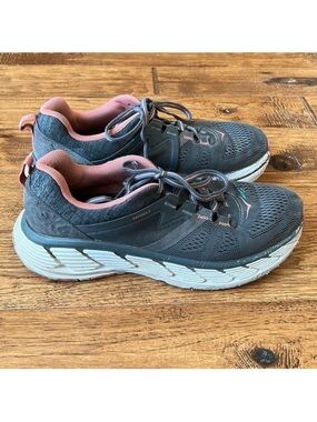 Hoka One One Gaviota 2 Road Running Shoes Gray & Pink Womens Size 10.5